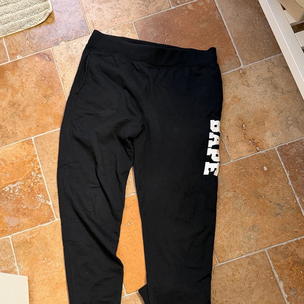 men’s Black Jogger Pants with Side Logo fits large